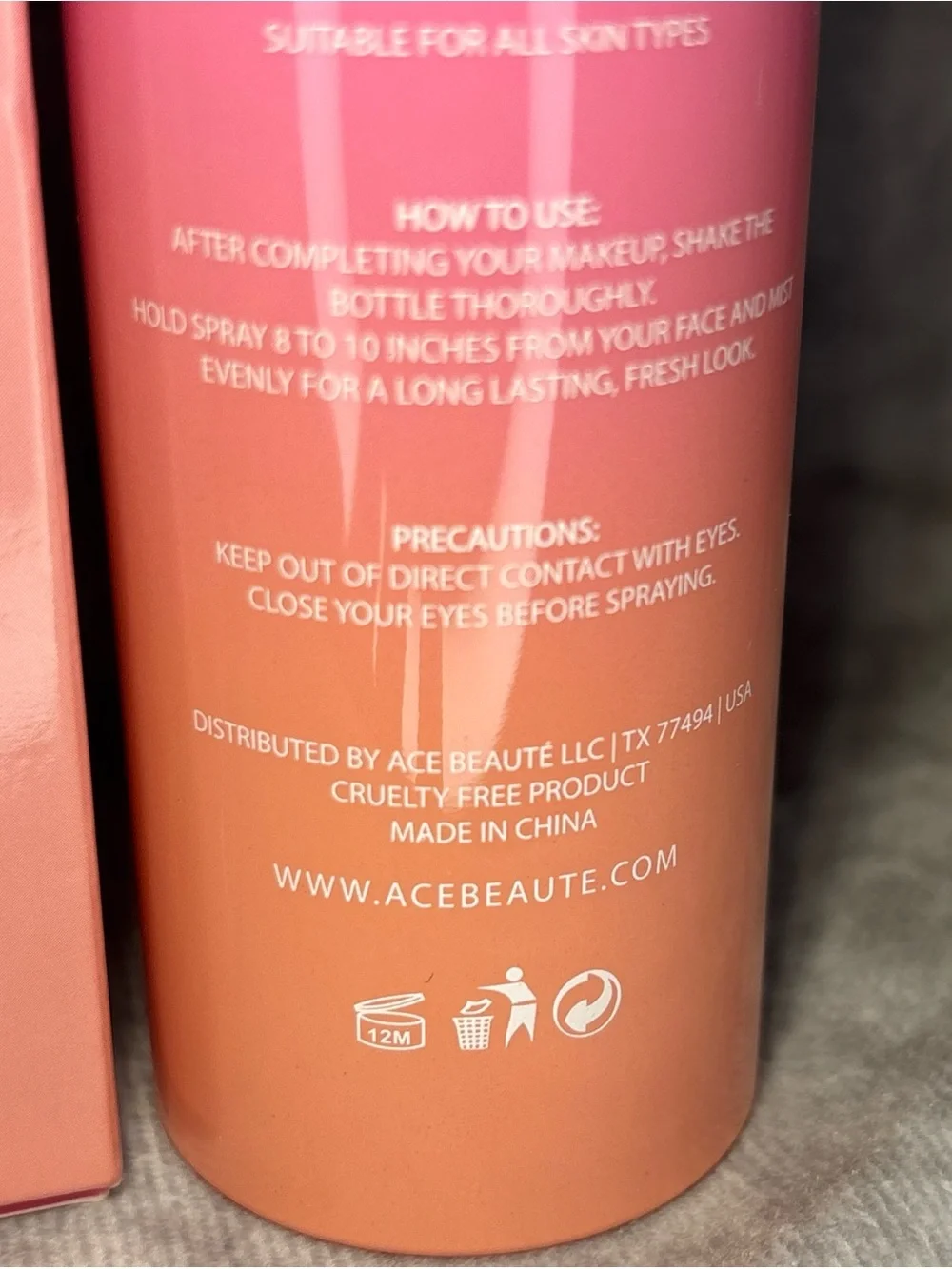 Ace Beauté Set Lock Setting Spray - Pink and Coral Gradient